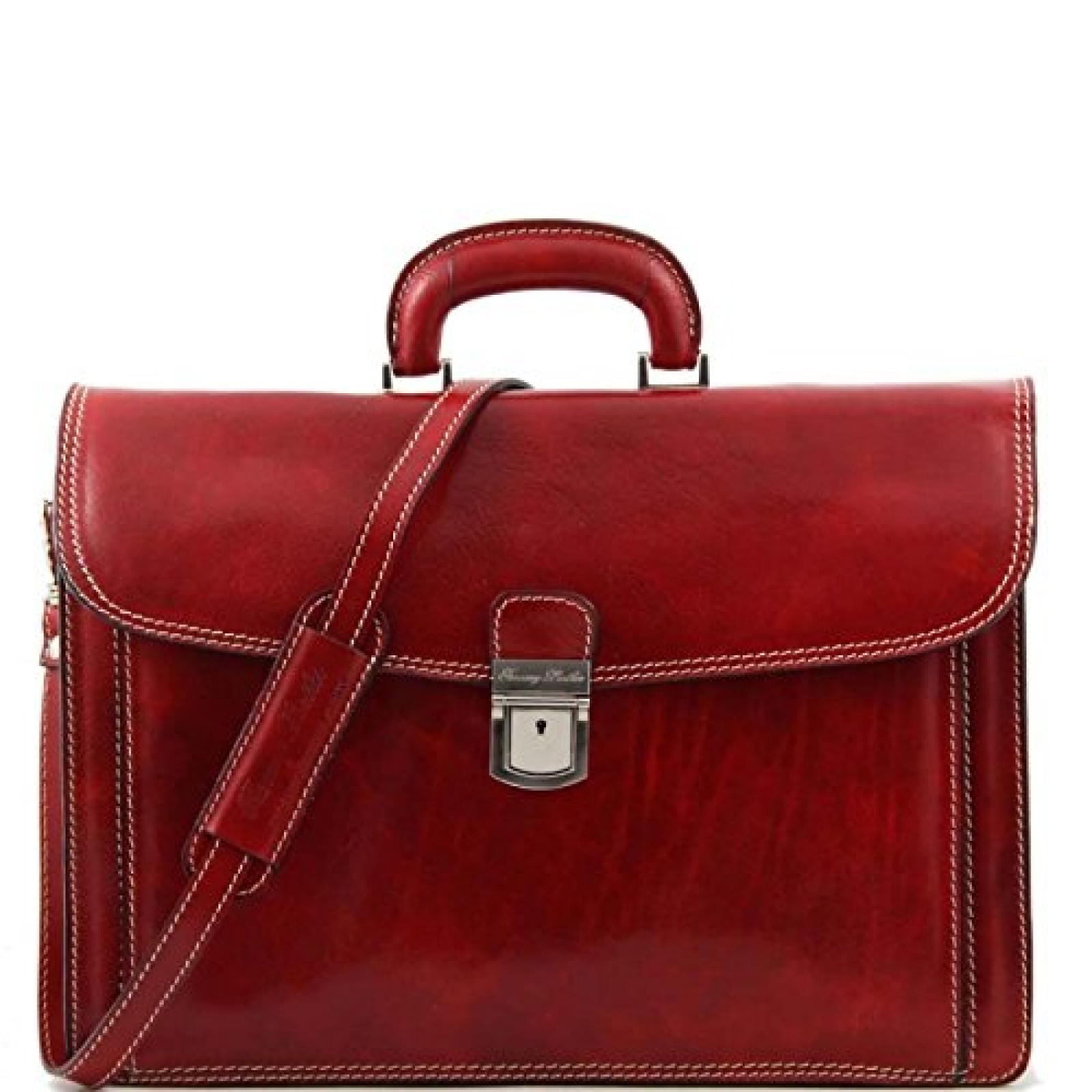 Tuscany Leather - Napoli - Aktentsche aus Leder 2 F&auml;cher Rot - TL10027/4 