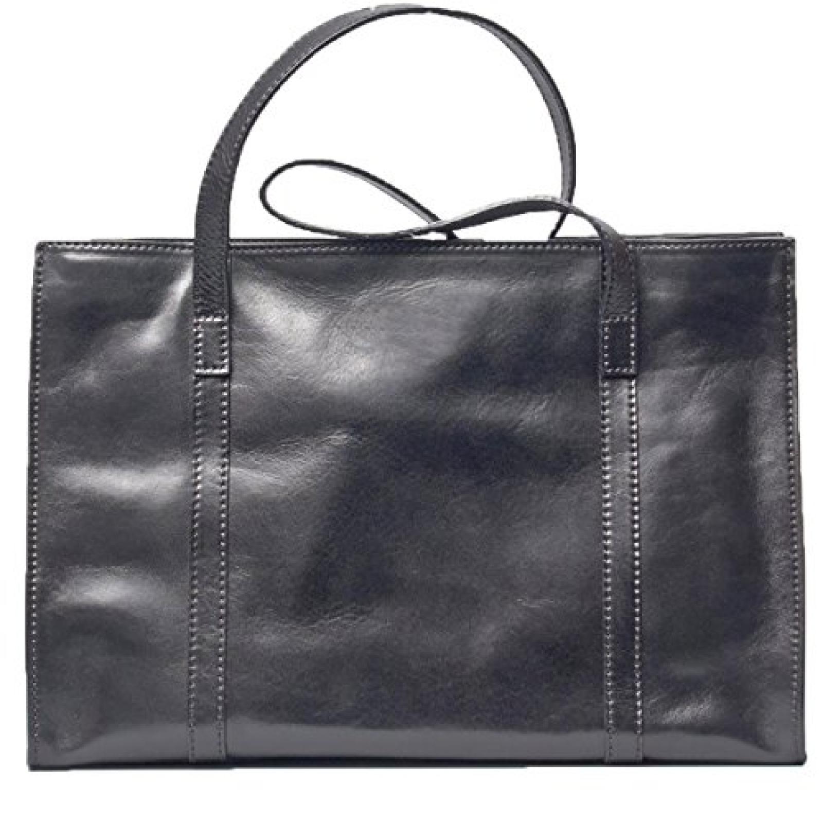 Maxwell Scott Bags &reg; Luxus Damen Businesstasche aus Leder in Schwarz (Rivara) 