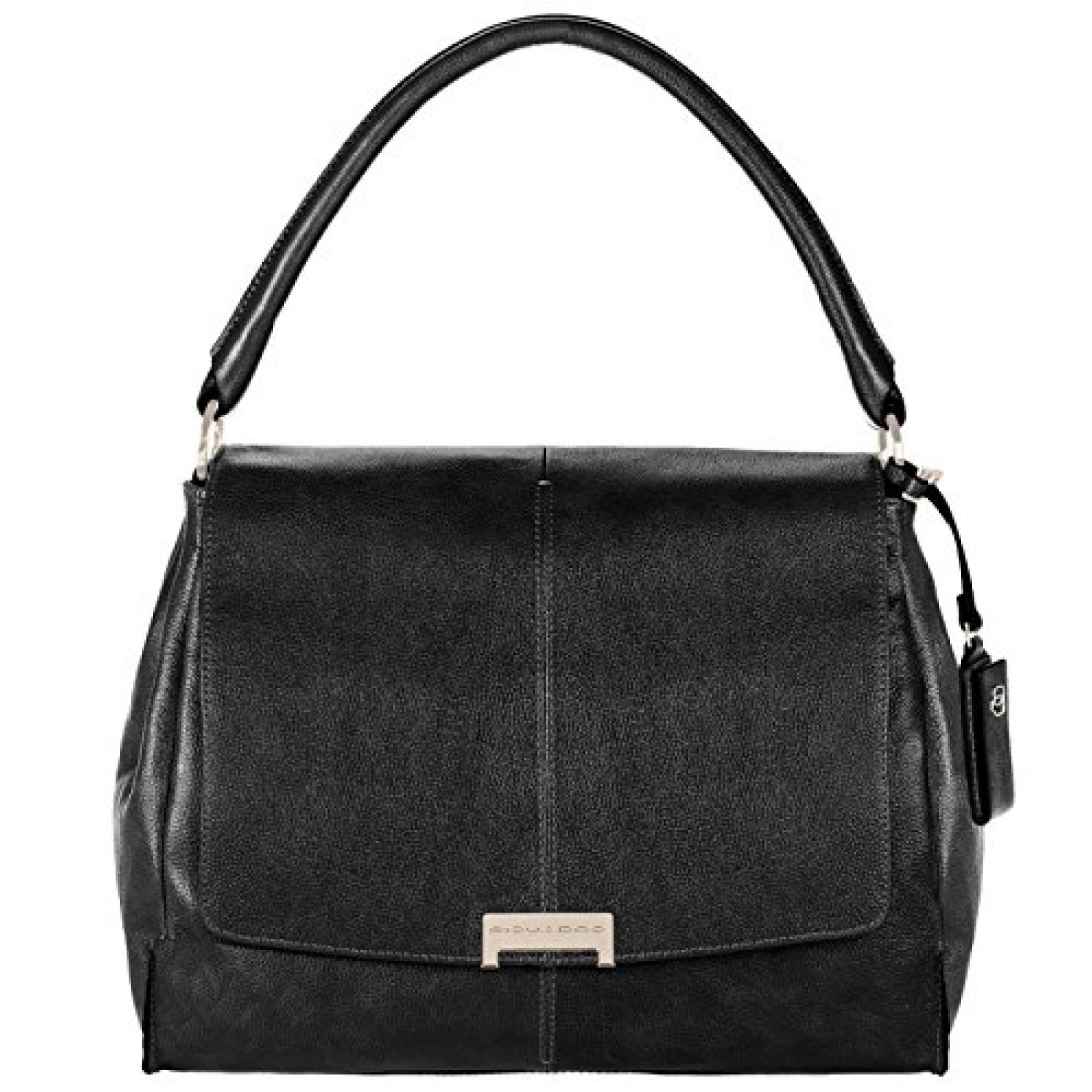 Piquadro Unterarmtasche mit &Uuml;berschlag, Schminktasche und gepolstertem iPad&reg;fach schwarz Caterina BD3032W49/N 