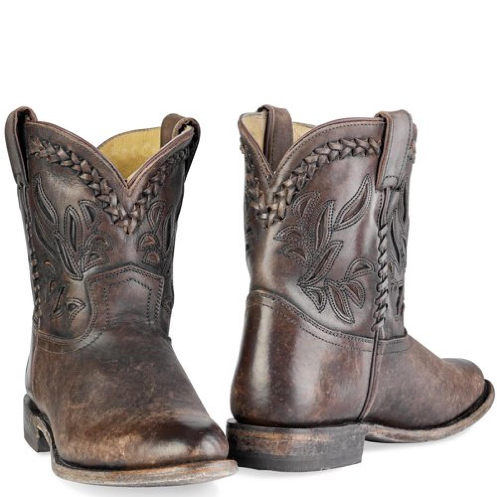 Frye Dames Wyatt Overlay Boots Short Dark Brown - Western stiefel Frye Dames Wyatt Overlay Boots Short Dark Brown - Western stiefel
