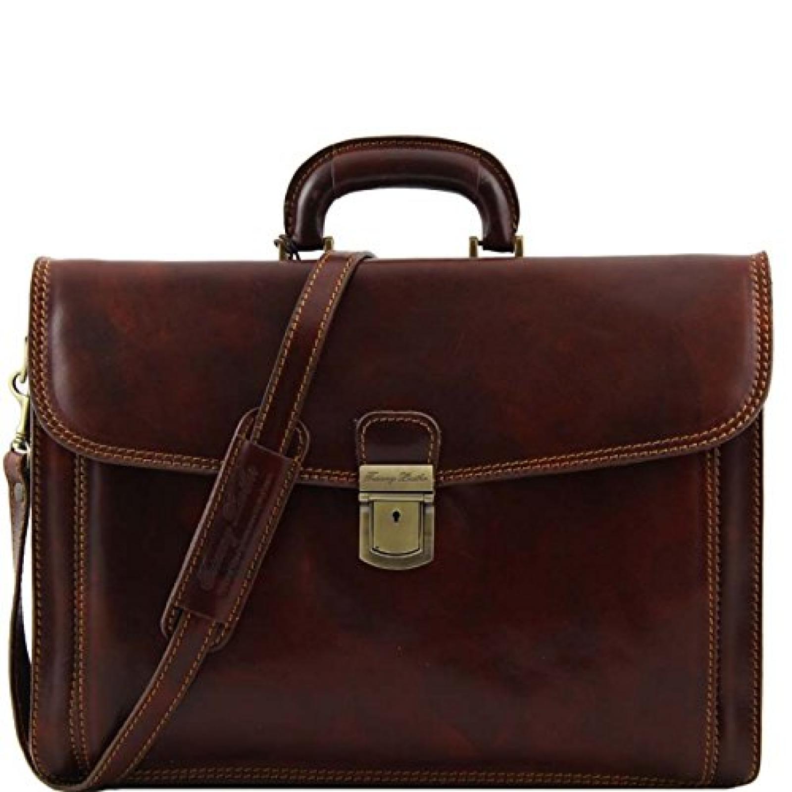 Tuscany Leather - Napoli - Aktentsche aus Leder 2 F&auml;cher Braun - TL10027/1 