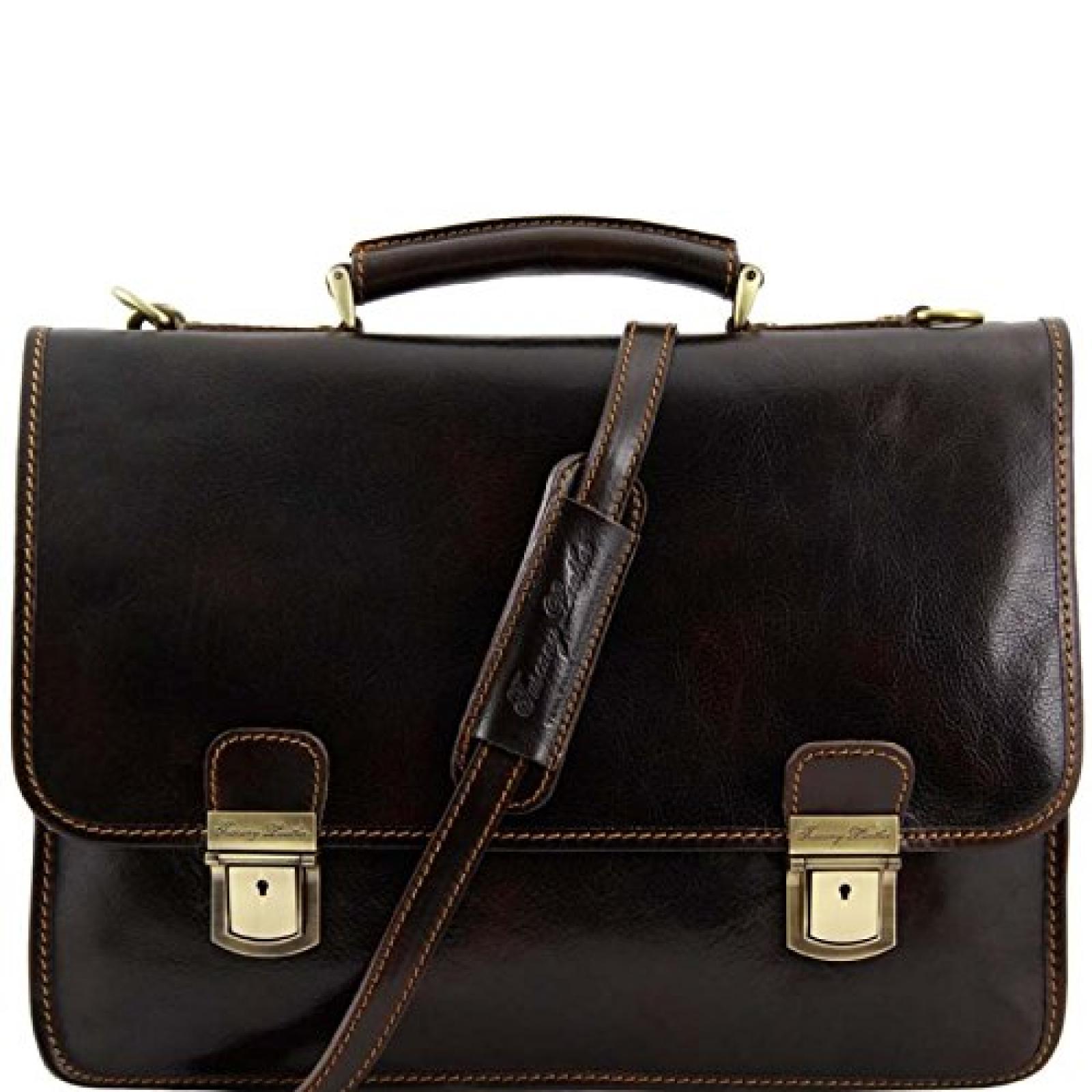 Tuscany Leather - Firenze - Aktentasche aus Leder 2 F&auml;cher Dunkelbraun - TL10028/5 