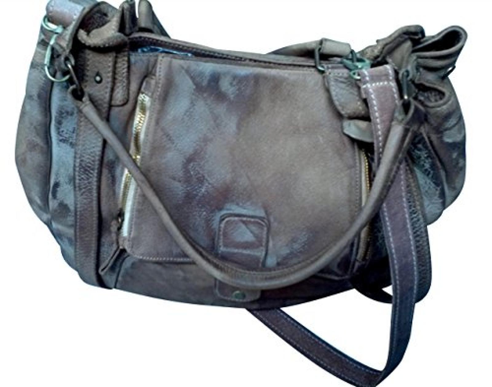 JENCA Damen Tasche Schultertasche Umh&auml;ngetasche Damentasche aus echter Leder Klassisches Stil 