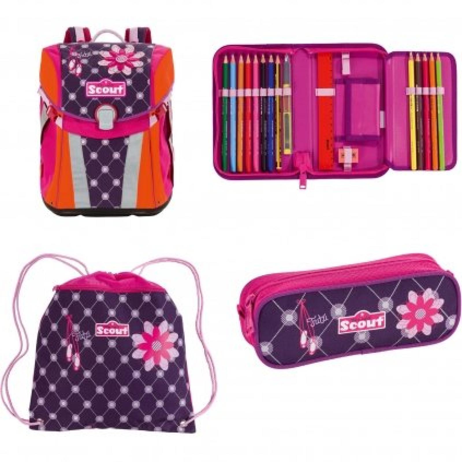 Scout Sunny Schulrucksack Set 4 tlg., T&uuml;t&uuml; 