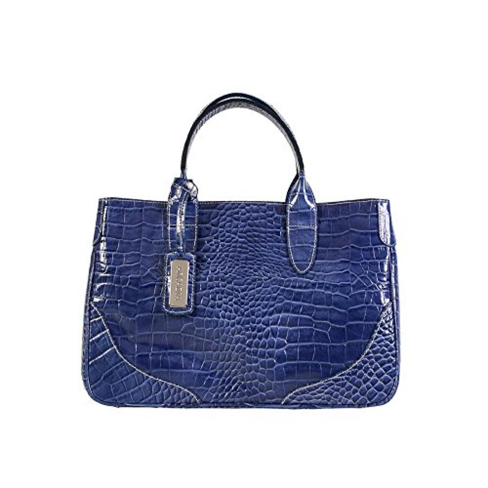 Arcadia Salina croc gedruckt italienischen Leder-Tragetasche Handtasche (blau) 