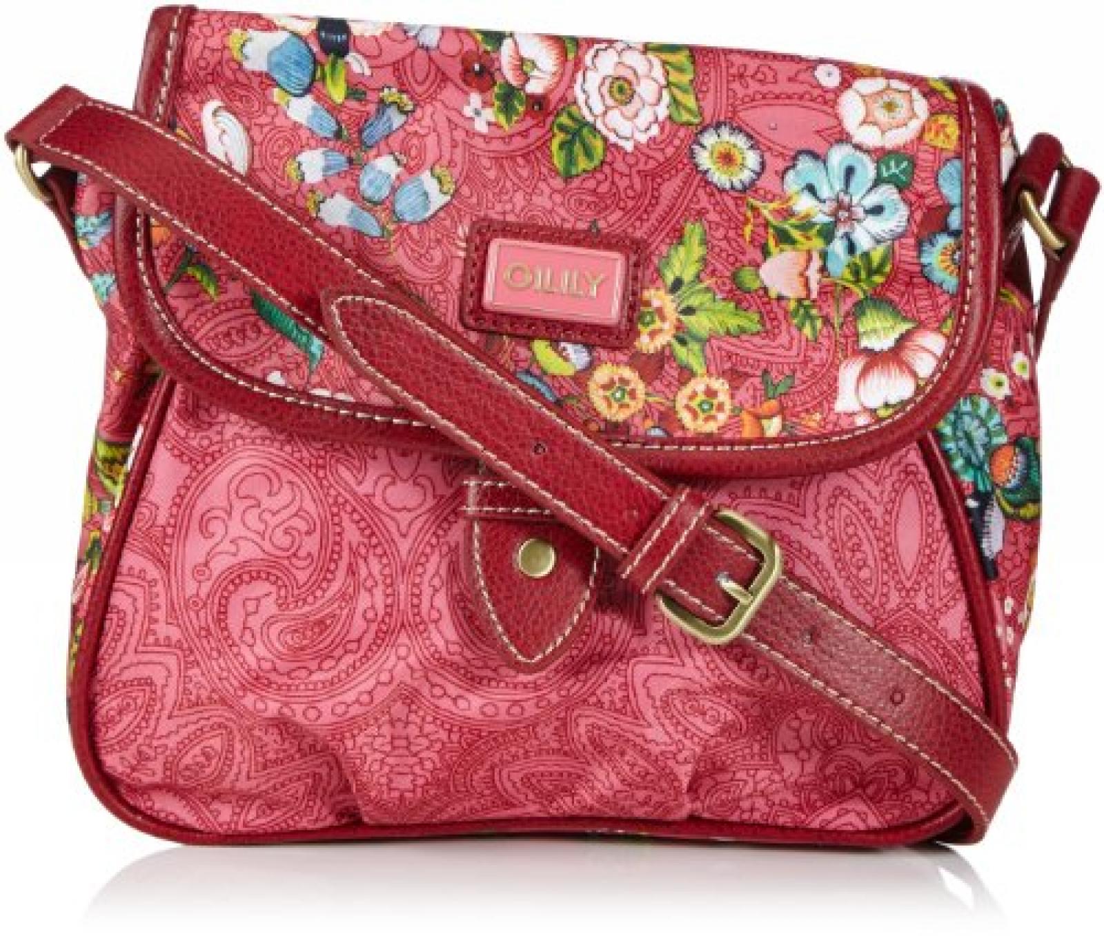 Oilily French Flowers S Flap Shoulder Bag Pink OCB3207-402, Damen Umhängetaschen 20x18x10 cm (B x H x T) 